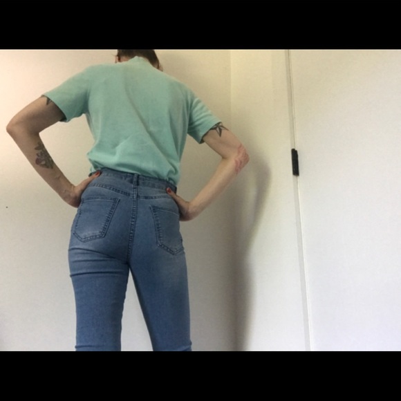 Blair Mock Neck Short Sleeve Blouse Sea foam - Picture 3 of 15